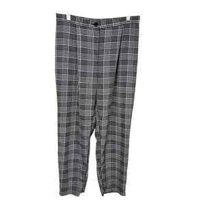 H&M Divided Plaid High Waisted Trousers Pants Size 10 Alabama Pleats Career Work